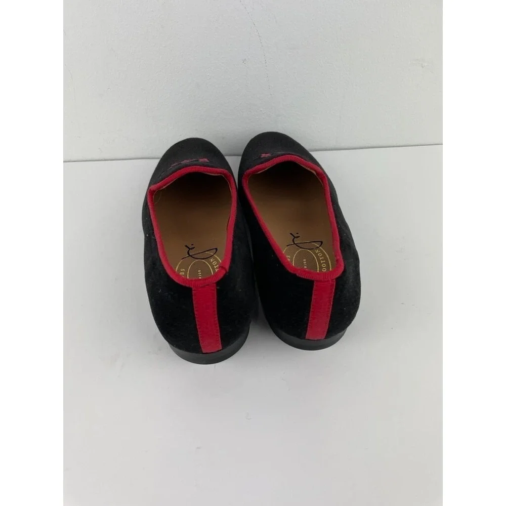 Stubbs & Wootton Junior George Black Jr Velvet Slipper Kids Size EU 34 NIB